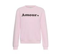Sweatshirt KAFFE "Damen Sweatshirt KAmila", Damen, Gr. XS, rosa (ballerina, braun print), Obermaterial: 85% Baumwolle CO. 15% Polyester PES., Sweatshirts Sweatshirt (84685955-XS) ballerina, braun prin