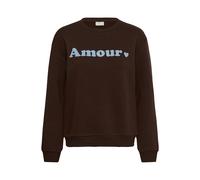 Sweatshirt KAFFE "Damen Sweatshirt KAmila", Damen, Gr. XXL, braun (coffee bean, blau fog), Obermaterial: 85% Baumwolle CO. 15% Polyester PES., Sweatshirts Sweatshirt (97976700-XXL) coffee bean, blau f