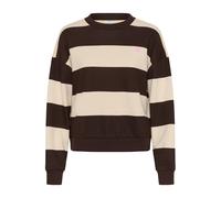 Sweatshirt KAFFE "Sweatshirt KAcomo", Damen, Gr. XL, seal braun, turtledove stripe, Obermaterial: 65% Baumwolle CO. 35% Polyester PES., Sweatshirts Sweatshirt (15283218-XL) seal braun, turtledove stri