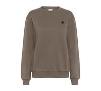 Sweatshirt KAFFE "Sweatshirt KAliddy", Damen, Gr. S, braun (morel with schwarz heart), Obermaterial: 85% Baumwolle CO. 15% Polyester PES., Sweatshirts Sweatshirt (77290337-S) morel with schwarz heart