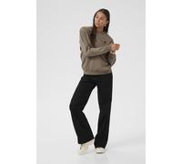 Sweatshirt KAFFE "Sweatshirt KAliddy", Damen, Gr. S, braun (morel with schwarz heart), Obermaterial: 85% Baumwolle CO. 15% Polyester PES., Sweatshirts Sweatshirt (77290337-S) morel with schwarz heart