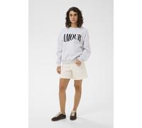 Sweatshirt KAFFE "Sweatshirt KAmelody", Damen, Gr. XL, grau (light grau melange), Obermaterial: 70% Baumwolle CO. 30% Polyester PES., Sweatshirts Sweatshirt (72394020-XL) light grau melange
