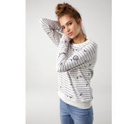 Sweatshirt KANGAROOS, Damen, Gr. 32/34, beige (ecru, meliert), Interlock, Obermaterial: 99% Baumwolle, 1% Viskose, bedruckt, kontrastfarbene Details, meliert, figurumspielend hüftbedeckend, Rundhals, 