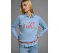 Sweatshirt KANGAROOS, Damen, Gr. 32/34, bunt (hellblau, pink), Interlock, Obermaterial: 100% Baumwolle. Bündchen: 95% Baumwolle, 5% Elasthan, bedruckt, gemustert, bequem normal, Rundhals, Raglanärmel 