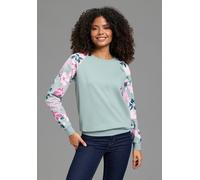 Sweatshirt KANGAROOS, Damen, Gr. 32/34, grün (petrol), Interlock, Obermaterial: 100% Baumwolle. Bündchen: 95% Baumwolle, 5% Elasthan, bequem hüftlang, Rundhals, Raglanärmel Rippbündchen, Sweatshirts S