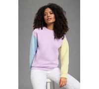 Sweatshirt KANGAROOS, Damen, Gr. 32/34, lila, gelb, blau, angeraute Sweatware, Obermaterial: 60% Baumwolle, 40% Polyester, figurumspielend hüftlang, Rundhals, Rippbündchen, Sweatshirts Sweatshirt, mit
