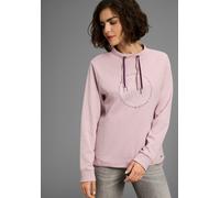 Sweatshirt KANGAROOS, Damen, Gr. 32/34, rosa (rosé), Sweatware, Obermaterial: 100% Baumwolle, unifarben, bequem hüftbedeckend, Rippbündchen, Sweatshirts Sweatshirt, mit Stehkragen und Frontdruck (9687