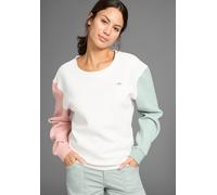 Sweatshirt KANGAROOS, Damen, Gr. 32/34, weiß (sanftes weiß, rose, mint), angeraute Sweatware, Obermaterial: 60% Baumwolle, 40% Polyester, unifarben, figurumspielend hüftlang, Rundhals, Rippbündchen, S