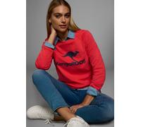 Sweatshirt KANGAROOS, Damen, Gr. 36/38, orange (rot), Interlock, Obermaterial: 100% Baumwolle, bequem hüftbedeckend, Rundhals, Raglanärmel Rippbündchen, Sweatshirts Sweatshirt, Langarm, figurumspielen