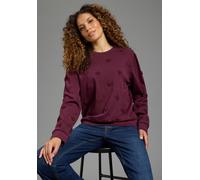 Sweatshirt KANGAROOS, Damen, Gr. 36/38, rot (bordeaux), Obermaterial: 100% Baumwolle, bequem hüftlang, Rundhals, eingesetzt angesetztes Bündchen, Sweatshirts Sweatshirt, mit Rundhalsausschnitt und Ble