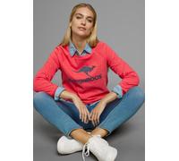 Sweatshirt KANGAROOS, Damen, Gr. 40/42, orange (rot), Interlock, Obermaterial: 100% Baumwolle, bequem hüftbedeckend, Rundhals, Raglanärmel Rippbündchen, Sweatshirts Sweatshirt, mit Rundhalsausschnitt,