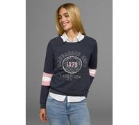 Sweatshirt KANGAROOS, Damen, Gr. 44/46, blau (marine, bedruckt), angeraute Sweatware, Obermaterial: 80% Baumwolle, 20% Polyester, bedruckt, meliert, figurumspielend hüftbedeckend, Rundhals, eingesetzt