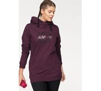 Sweatshirt KANGAROOS, Damen, Gr. 44/46, lila (aubergine), Obermaterial: 65% Baumwolle, 35% Polyester, figurumspielend lang, Sweatshirts Sweatshirt, lange Ärmel, figurumspielende Passform, große Größen