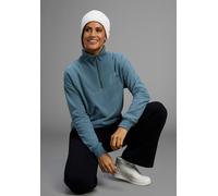 Sweatshirt KANGAROOS, Damen, Gr. 48/50, blaugrün, angeraute Sweatware, Obermaterial: 60% Baumwolle, 40% Polyester, figurumspielend hüftbedeckend, Rippbündchen, Sweatshirts Sweatshirt, mit Troyer-Krage