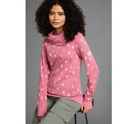 Sweatshirt KANGAROOS, Damen, Gr. 48/50, lila (himbeere, gemustert), Interlock, Obermaterial: 60% Baumwolle, 40% Polyester, figurbetont hüftbedeckend, angesetztes Bündchen mit Daumenlöchern, Sweatshirt