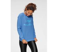 Sweatshirt KANGAROOS, Damen, Gr. 52/54, blau, Interlock, Obermaterial: 100% Baumwolle, unifarben, bequem hüftbedeckend, Rundhals, Raglanärmel Rippbündchen, Sweatshirts Sweatshirt, Langarm, figurumspie