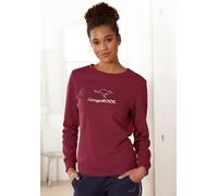 Sweatshirt KANGAROOS, Damen, Gr. 52/54, rot, Interlock, Obermaterial: 60% Baumwolle, 40% Polyester, unifarben, Basic, Sweatshirts Sweatshirt, mit Kontrastfarbenem Logodruck, Loungeanzug (57667038-52)