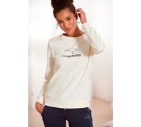 Sweatshirt KANGAROOS, Damen, Gr. 56/58, weiß, Interlock, Obermaterial: 60% Baumwolle, 40% Polyester, unifarben, Basic, bequem hüftlang, Rundhals, Rippbündchen, Sweatshirts Sweatshirt, mit Kontrastfarb