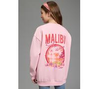 Sweatshirt KANGAROOS "Kangaroos Sweatshirt loose fit", Mädchen, Gr. 140/146, rosa, angeraute Sweatware, Obermaterial: 100% Baumwolle, bedruckt, loose fit, Rundhals, Rippbündchen, Sweatshirts Sweatshir