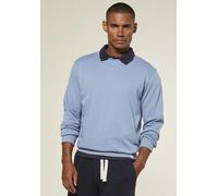 Sweatshirt KANGAROOS "mit Rundhalsausschnitt", Herren, Gr. M (48/50), blau (hellblau), angeraute Sweatware, Obermaterial: 60% Baumwolle, 40% Polyester, unifarben, bequem normal, Rundhals, angesetztes