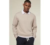 Sweatshirt KANGAROOS "mit Rundhalsausschnitt", Herren, Gr. XL (56/58), beige, angeraute Sweatware, Obermaterial: 60% Baumwolle, 40% Polyester, unifarben, bequem normal, Rundhals, angesetztes Bündchen,