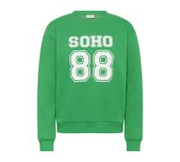 Sweatshirt KAFFE "Sweatshirt KAsoul", Damen, Gr. S, grün (jelly bean with chalk print), Obermaterial: 85% Baumwolle CO. 15% Polyester PES., Sweatshirts Sweatshirt (58830864-S) jelly bean with chalk pr