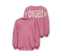 Sweatshirt KIDS ONLY "KMGGEORGIA LIFE LS PRINT UB SWT NOOS", Damen, Gr. 116, heather rose print:georgeous, Sweatware, Obermaterial: 60% Baumwolle, 40% Polyester, unifarben, loose fit normal, Rundhals,