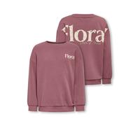 Sweatshirt KIDS ONLY "KMGGEORGIA LIFE LS PRINT UB SWT NOOS", Mädchen, Gr. 122, rosa (rose braun print:floral), Sweatware, Obermaterial: 60% Baumwolle, 40% Polyester, unifarben, loose fit normal, Rundh