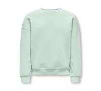 Sweatshirt KIDS ONLY "KOGSWEAT L/S CREW OVERSIZE SWT NOOS", Mädchen, Gr. 122/128, aqua foam, Sweatware, Obermaterial: 60% Baumwolle, 40% Polyester, unifarben, Basic, loose fit hüftlang, Rundhals, Ripp