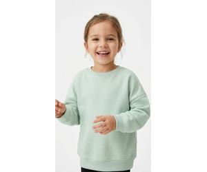 Sweatshirt KIDS ONLY "KOGSWEAT L/S CREW OVERSIZE SWT NOOS", Mädchen, Gr. 122/128, aqua foam, Sweatware, Obermaterial: 60% Baumwolle, 40% Polyester, unifarben, Basic, loose fit hüftlang, Rundhals, Ripp