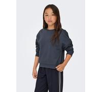 Sweatshirt KIDS ONLY "KOGSWEAT L/S CREW OVERSIZE SWT NOOS", Mädchen, Gr. 146/152, blau (ombre blau), Sweatware, Obermaterial: 60% Baumwolle, 40% Polyester, unifarben, loose fit normal, Rundhals, Rippb