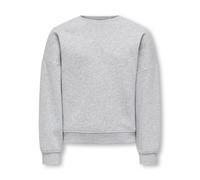 Sweatshirt KIDS ONLY "KOGSWEAT L/S CREW OVERSIZE SWT NOOS", Mädchen, Gr. 146/152, grau (light grau melange), Sweatware, Obermaterial: 60% Baumwolle, 40% Polyester, meliert, unifarben, Basic, loose fit