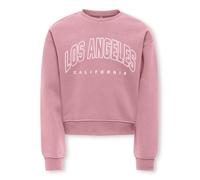 Sweatshirt KIDS ONLY "KOGSWEAT LS CREW OVZ STAT SWT NOOS", Mädchen, Gr. 134/140, foxglove print:los angeles, california, Sweatware, Obermaterial: 60% Baumwolle, 40% Polyester, bedruckt, loose fit norm