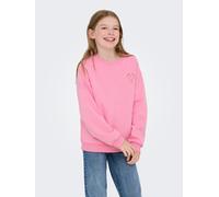 Sweatshirt KIDS ONLY "KOGZENJA LIFE XMAS BOXY L/S BOX SWT", Mädchen, Gr. 122/128, sachet pink print:holly jolly, Sweatware, Obermaterial: 70% Baumwolle, 30% Polyester, bedruckt, Rundhals, Sweatshirts