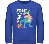Sweatshirt Kinder Pullover für Jungen Mädchen - 3. Geburtstag - Ich bin 3 Jahre - T-Rex Dinosaurier Dino - 104 (3/4 Jahre) - Royalblau - junge drei pulli 3.geburtstag langarm geburtstagspullover