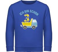 Sweatshirt Kinder Pullover für Jungen Mädchen - 3. Geburtstag - Ich bin schon drei LKW - 104 (3/4 Jahre) - Royalblau - 3 jahre junge oberteil geburtstagspullover 3.geburtstag kinderpullover
