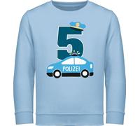 Sweatshirt Kinder Pullover für Jungen Mädchen - 5. Geburtstag - Polizei Fünfter - 116 (5/6 Jahre) - Hellblau - 5 jahre geburtstags fünf ich bin reitpullover geburtstagsshirt langarm 5.geburtstag