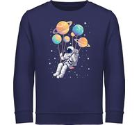 Sweatshirt Kinder Pullover für Jungen Mädchen - Astronaut Planet Schaukel Sonnensystem I Universum Planeten Space Schaukel Weltall I Himmelskörper Galaxy I Astronauten Kostüm Raumfahrer - 140