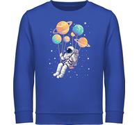 Sweatshirt Kinder Pullover für Jungen Mädchen - Astronaut Planet Schaukel Sonnensystem I Universum Planeten Space Schaukel Weltall I Himmelskörper Galaxy I Astronauten Kostüm Raumfahrer - 128 (7/8