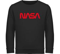 Sweatshirt Kinder Pullover für Jungen Mädchen - Trend Kinderkleidung und Co - Raumfahrt Nasa Meatball Logo I - 152 (12/13 Jahre) - Schwarz - nas pullover kind space reitpullover patch pullis