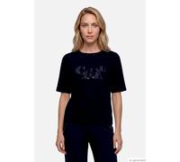 Kurzarmshirt BETTY BARCLAY "Damen mit Stehkragen", Damen, Gr. 42, blau (dunkelblau), Sweatware, Obermaterial: 54% Viskose, 40% Polyester, 6% Elasthan, gerade normal, Shirts (65468905-42) dunkelblau