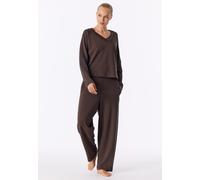 SCHIESSER - Sweatshirt V-Ausschnitt deep brown - Gr. - 36