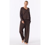 SCHIESSER - Sweatshirt V-Ausschnitt deep brown - Gr. - 42