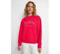 Sweatshirt LASCANA, Damen, Gr. 32/34, blau, Sweatware, Obermaterial: 67% Baumwolle, 33% Polyester, figurumspielend hüftlang, Rundhals, Rippbündchen, Sweatshirts Sweatshirt (52803222-32) blau