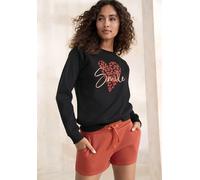 Sweatshirt LASCANA "/Loungeshirt" Gr. 32/34, schwarz Damen Sweatshirts (68212369-32) schwarz