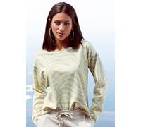 LASCANA Sweatshirt Damen hellgelb-hellgrau-gemustert Gr.40/42