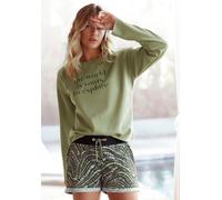 Sweatshirt LASCANA Gr. 40/42, grün (khaki) Damen Sweatshirts (63938210-40) khaki