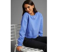 Sweatshirt LAURA SCOTT, Damen, Gr. 36/38, blau, angeraute Sweatware, Obermaterial: 80% Baumwolle, 20% Polyester, unifarben, Basic, lässig geschnitten, Rundhals, Rippbündchen, Sweatshirts Sweatshirt, C