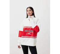 Sweatshirt LEGER "Jenny, LeGer by Lena Gercke", Damen, Gr. 38, rot, weiß, Sweatware, Obermaterial: 65% Baumwolle, 35% Polyester, bequem normal, Bündchen, Sweatshirts Sweatshirt (49882945-38) rot, weiß