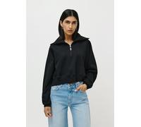 Sweatshirt LEGER "Meret, LeGer by Lena Gercke", Damen, Gr. 38, schwarz, Obermaterial: 65% Baumwolle, 35% Polyester, Rippbündchen, Sweatshirts Sweatshirt, cropped, mit Stehkragen (97984318-38)